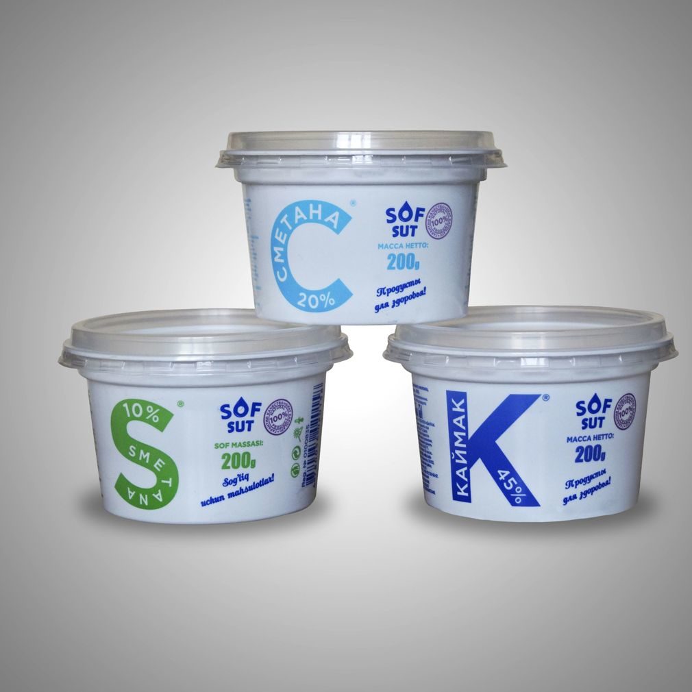 Пластиковые посуды для молочной продукции